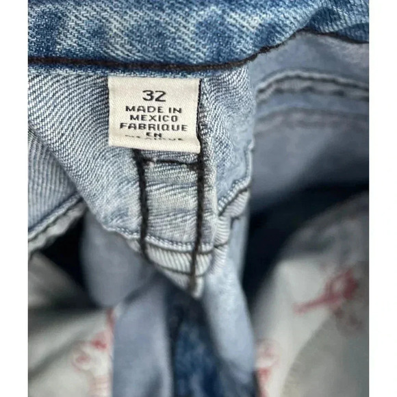 True Religion Mens Distressed Straight Cut Denim Jeans Light Blue Size 32 - Picture 6 of 16